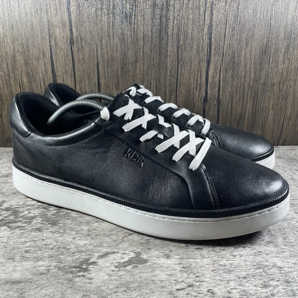 Kizik Sonoma Mens Size 13 Black Leather Handsfree Athletic Shoes Sneakers - Picture 1 of 10